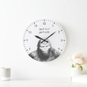 BIGFOOT SASQUATCH DRAWING PORTRAIT ORANGE EYES II GROTE KLOK (Huis)