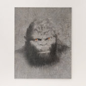 BIGFOOT SASQUATCH DRAWING PORTRAIT ORANJE OGEN LEGPUZZEL (Verticaal)