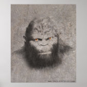 BIGFOOT SASQUATCH DRAWING PORTRAIT ORANJE OGEN POSTER (Voorkant)