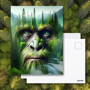 Bigfoot Sasquatch Dubbele Belichting met Bos Briefkaart