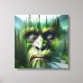 Bigfoot Sasquatch Dubbele Belichting met Bos Canvas Afdruk (Voorkant)