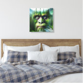 Bigfoot Sasquatch Dubbele Belichting met Bos Canvas Afdruk (Insitu (Slaapkamer))