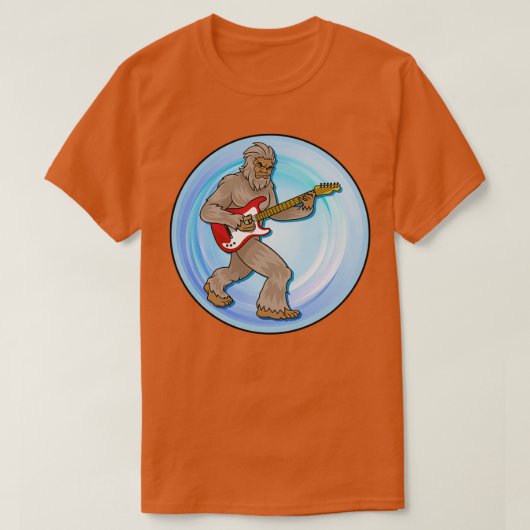 Bigfoot Sasquatch Een gitaar afspelen T-shirt (Design voorkant)
