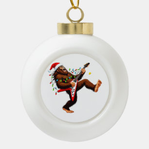 Bigfoot Sasquatch Elektrische Gitaar Kerstmis 2026 Keramische Bal Ornament