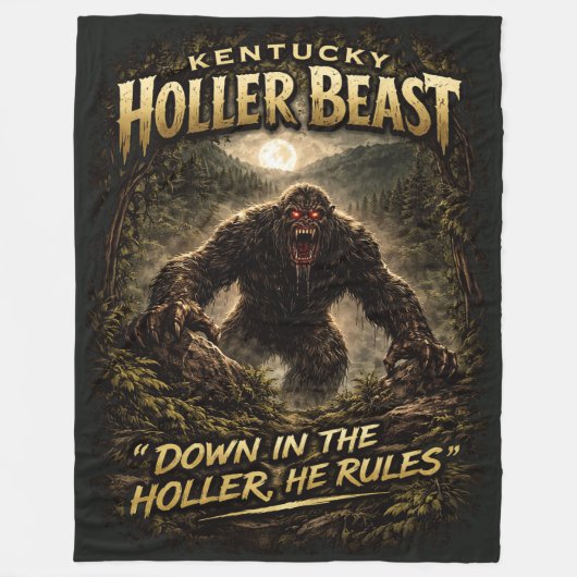 Bigfoot Sasquatch Fleece Deken (Voorkant)