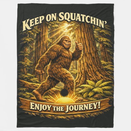 Bigfoot Sasquatch Fleece Deken (Voorkant)