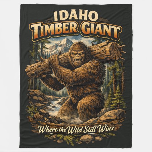 Bigfoot Sasquatch Fleece Deken (Voorkant)