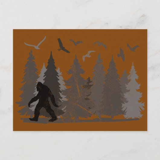 Bigfoot Sasquatch Forest Briefkaart (Voorkant)