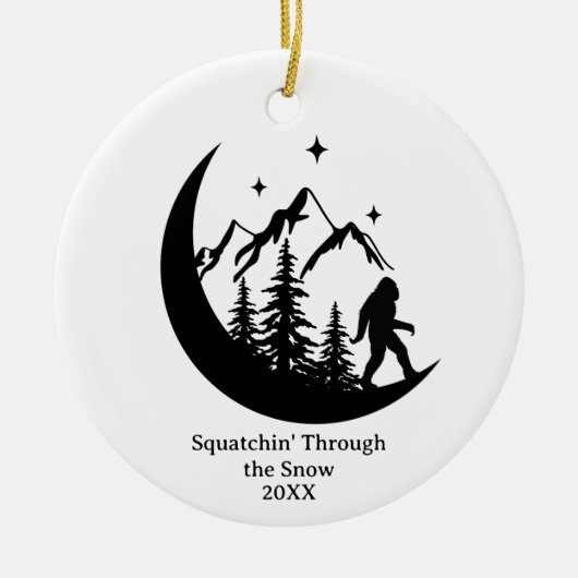 BigFoot Sasquatch Funny Outdoors Nature Custom Keramisch Ornament (Voorkant)