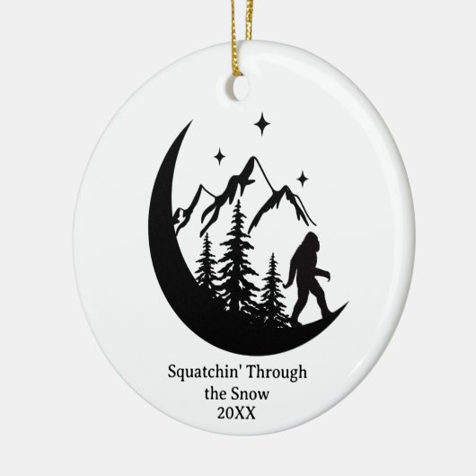 BigFoot Sasquatch Funny Outdoors Nature Custom Keramisch Ornament (Links)