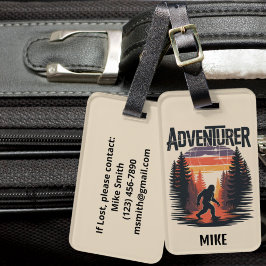 BigFoot Sasquatch Funny squatchy Forest Vintage Bagagelabel