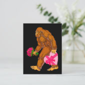 Bigfoot Sasquatch Funny Valentijnsdag Love Briefkaart (Staand voorkant)