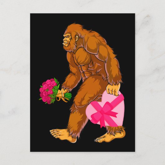 Bigfoot Sasquatch Funny Valentijnsdag Love Briefkaart (Voorkant)