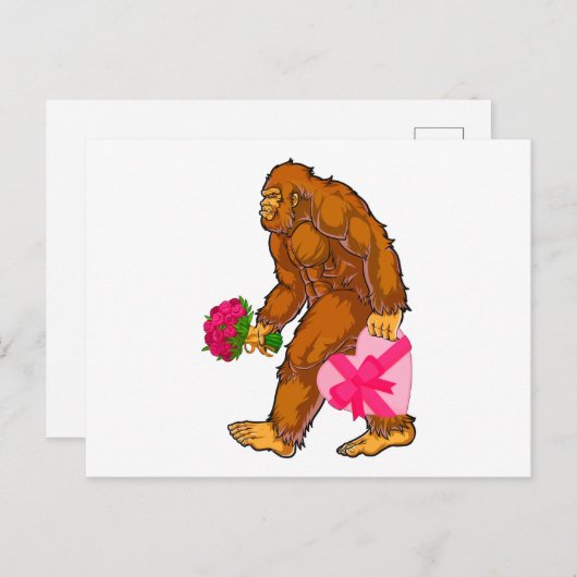 Bigfoot Sasquatch Funny Valentijnsdag Love Briefkaart (Voorkant / Achterkant)