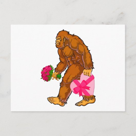 Bigfoot Sasquatch Funny Valentijnsdag Love Briefkaart (Voorkant)