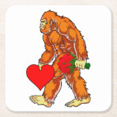Bigfoot Sasquatch Funny Valentijnsdag Love Kartonnen Onderzetters (Voorkant)