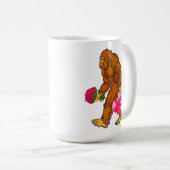 Bigfoot Sasquatch Funny Valentijnsdag Love Koffiemok (Voorkant rechts)