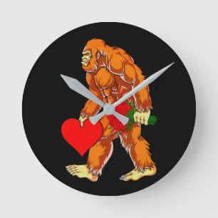 Bigfoot Sasquatch Funny Valentijnsdag Love Ronde Klok
