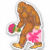 Bigfoot Sasquatch Funny Valentijnsdag Love Sticker (Voorkant)