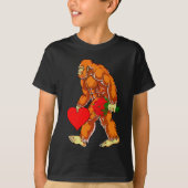 Bigfoot Sasquatch Funny Valentijnsdag Love T-shirt (Voorkant)