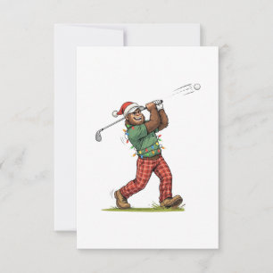 Bigfoot Sasquatch Golf Kerstmis 2026 Vakantie Bedankkaart