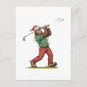Bigfoot Sasquatch Golf Kerstmis 2026 Vakantie Feestdagenkaart