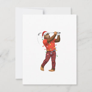Bigfoot Sasquatch Golf Kerstmis 2026 Vakantie Spor Notitiekaartje