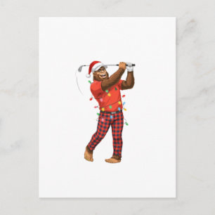 Bigfoot Sasquatch Golf Kerstmis 2026 Vakantie Spor Uitnodiging Briefkaart