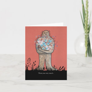 Bigfoot Sasquatch Grateful Liefde Vriendschap Grap Kaart