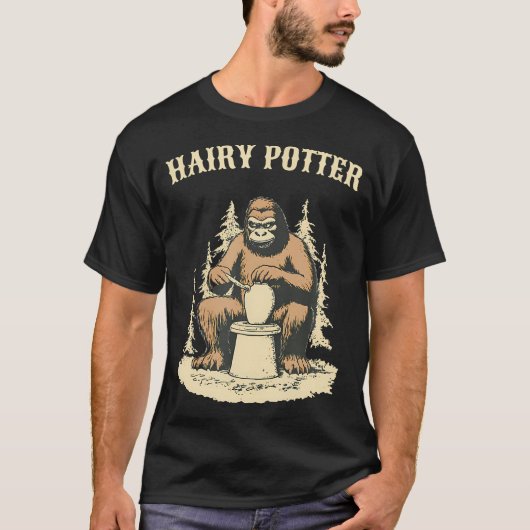 Bigfoot Sasquatch Hairy Potter Funny Pottery Ceram T-shirt (Voorkant)