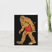 Bigfoot Sasquatch Heart With Arrow Funny Valentine Kaart (Voorkant)