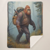 Bigfoot Sasquatch hiking Sherpa Blanket Sherpa Deken (Voorkant)