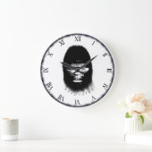 BIGFOOT SASQUATCH HOOFDPORTRAIT ZWARTE EN WITTE GROTE KLOK (Huis)