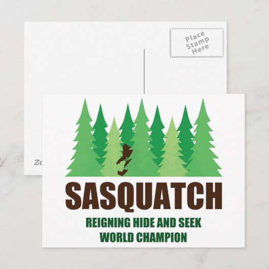 Bigfoot Sasquatch Huid en Seek World Champion Briefkaart (Voorkant / Achterkant)