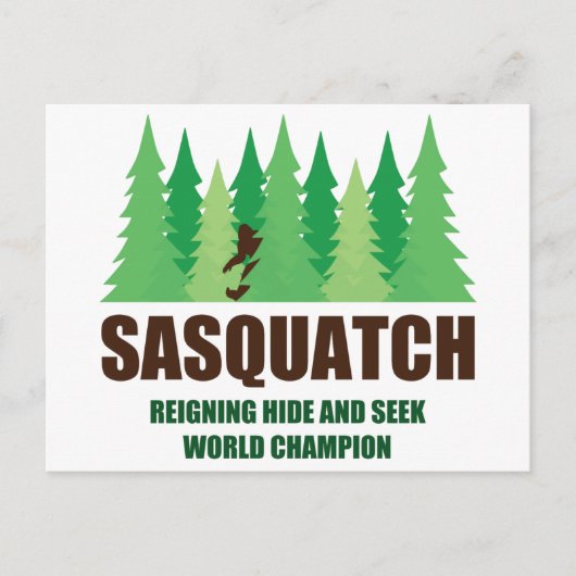 Bigfoot Sasquatch Huid en Seek World Champion Briefkaart (Voorkant)