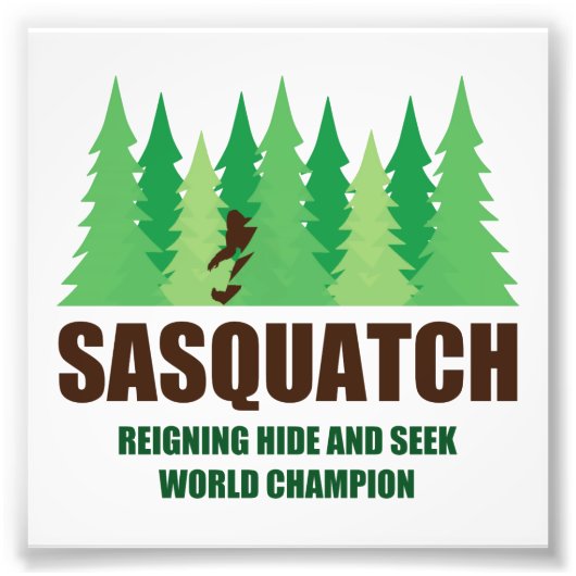 Bigfoot Sasquatch Huid en Seek World Champion Foto Afdruk (Voorkant)