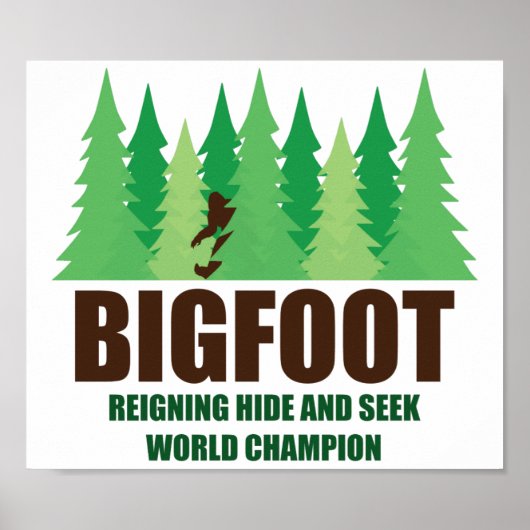 Bigfoot Sasquatch Huid en Seek World Champion Poster (Voorkant)