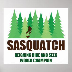 Bigfoot Sasquatch Huid en Seek World Champion Poster