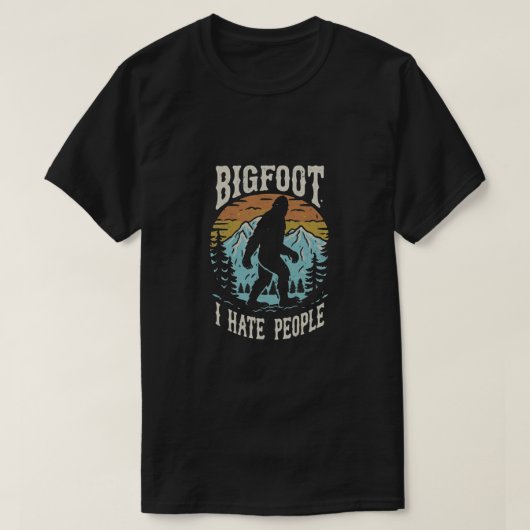 Bigfoot Sasquatch Ik haat mensen T-shirt (Design voorkant)