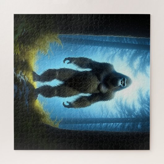 Bigfoot Sasquatch in de Bossen Legpuzzel (Horizontaal)