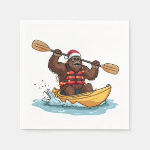 Bigfoot Sasquatch Kajakvaren Kerst Water Sport Servet