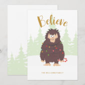 Bigfoot Sasquatch-kerstkaartje Feestdagenkaart (Voorkant / Achterkant)