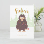 Bigfoot Sasquatch-kerstkaartje Feestdagenkaart (Staand voorkant)