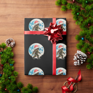 Bigfoot Sasquatch Kerstman Maan Kerstlicht Kerstmi Cadeaupapier