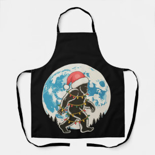 Bigfoot Sasquatch Kerstman Maan Kerstverlichting K Schort