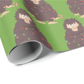 Bigfoot Sasquatch Kerstmis Cadeaupapier (Rol Hoek)