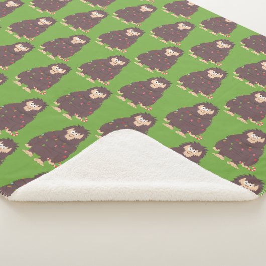 Bigfoot Sasquatch Kerstmis Sherpa Deken (3/4)