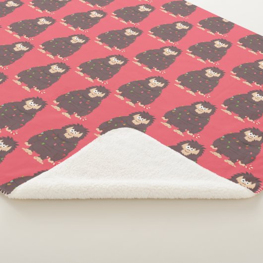 Bigfoot Sasquatch Kerstmis Sherpa Deken (3/4)