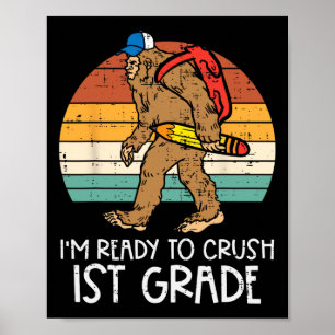 Bigfoot Sasquatch Klaar om 1e klas eerste D te ver Poster