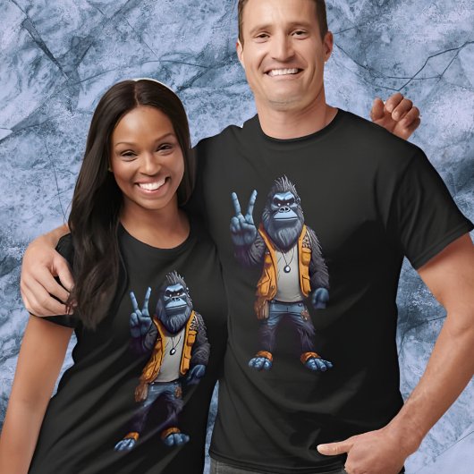 Bigfoot Sasquatch Knipperend Vredesbord T-shirt